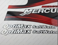 Mercury 250HP Optimax Saltwater Outboard Decal Kit RED